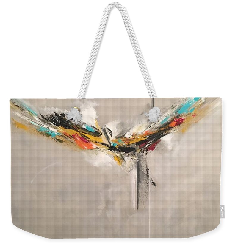 Abstract Weekender Tote Bag featuring the painting Aspire by Soraya Silvestri