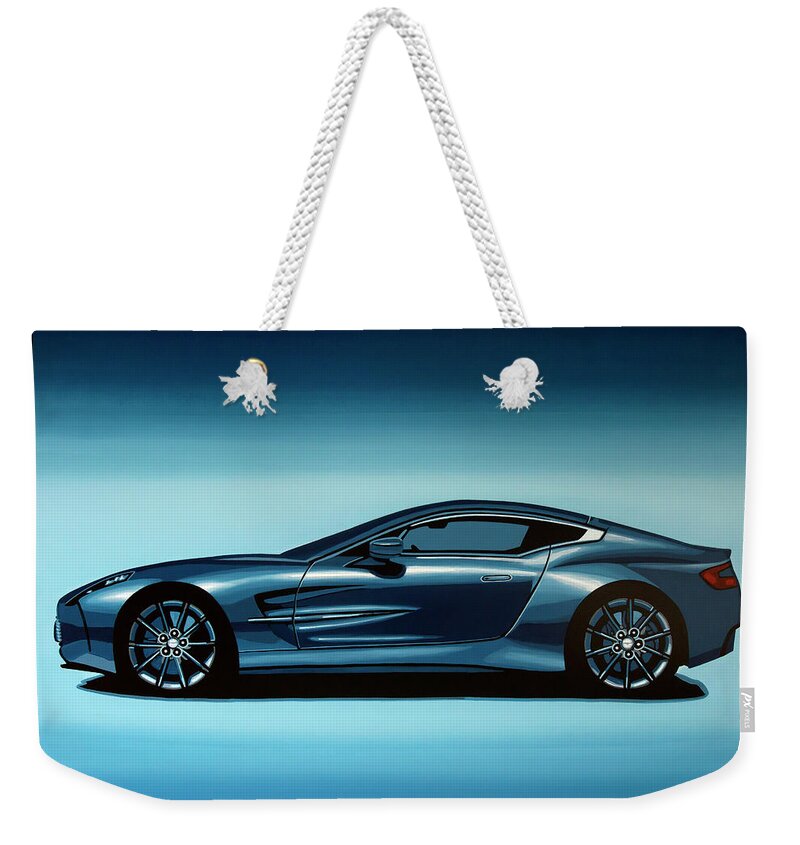 Aston Martin One 77 Weekender Tote Bag featuring the painting Aston Martin One 77 2009 Painting by Paul Meijering