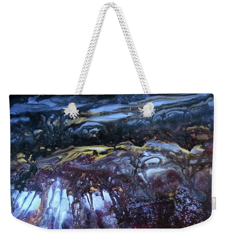 Ice Weekender Tote Bag featuring the painting Moonlight Magic by Janice Nabors Raiteri