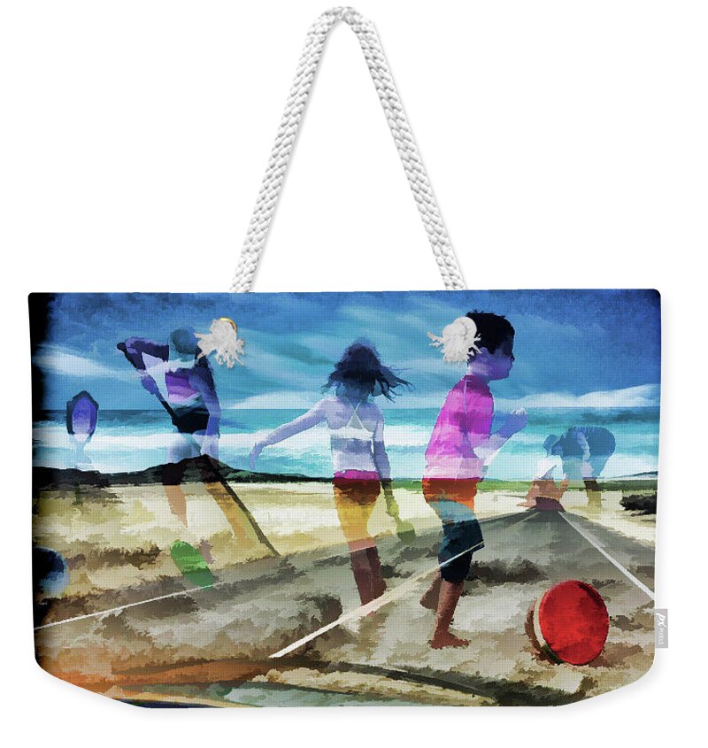 Beach Weekender Tote Bag featuring the photograph At Play by Peggy Dietz