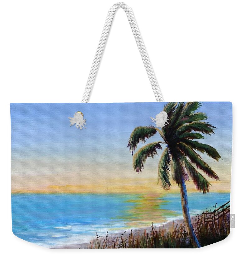 Beach Weekender Tote Bag featuring the painting At The Beach by Jerry Walker