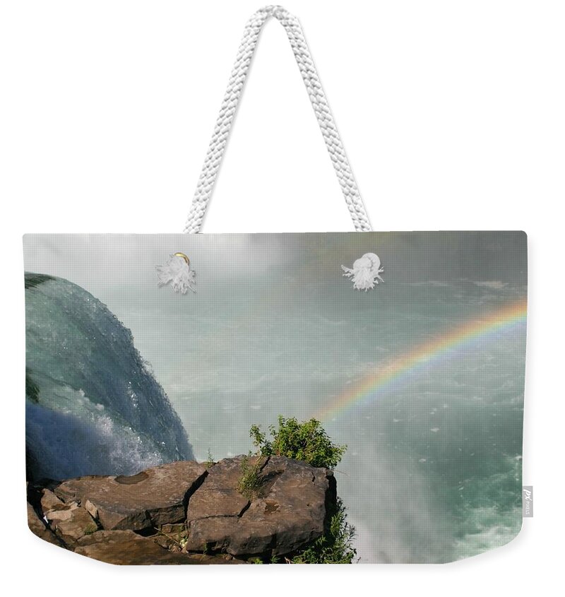 Niagara Falls Weekender Tote Bag featuring the photograph At The Edge by Living Color Photography Lorraine Lynch