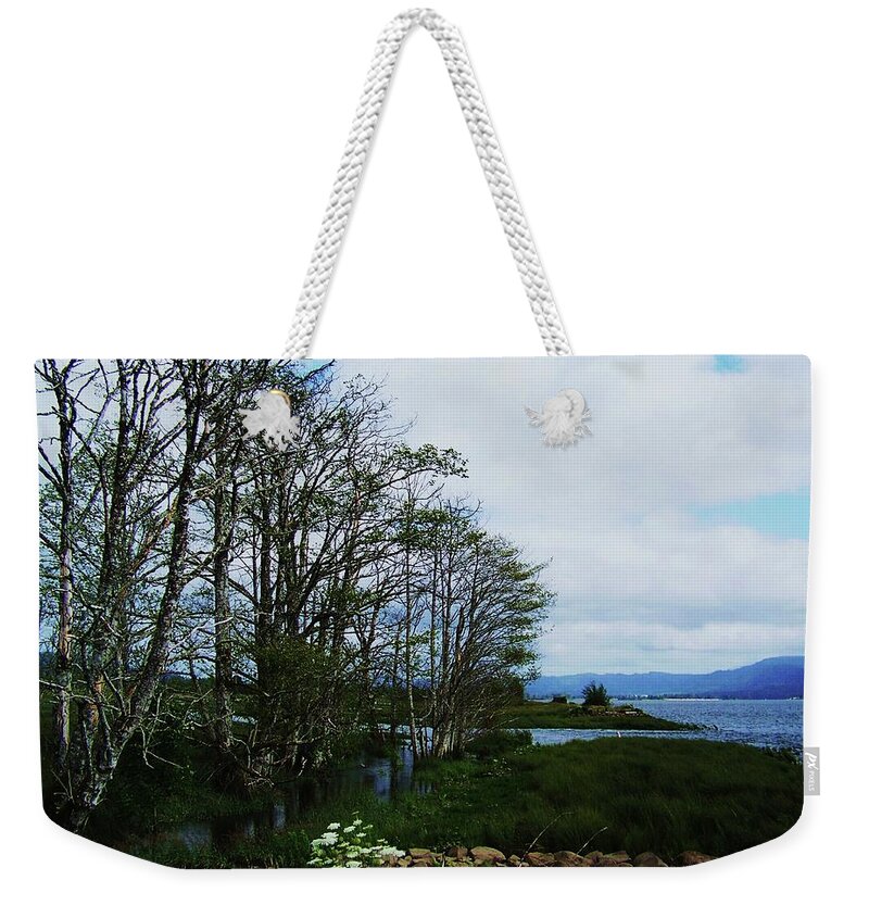 Landscape Weekender Tote Bag featuring the photograph At the End of the Road by Julie Rauscher