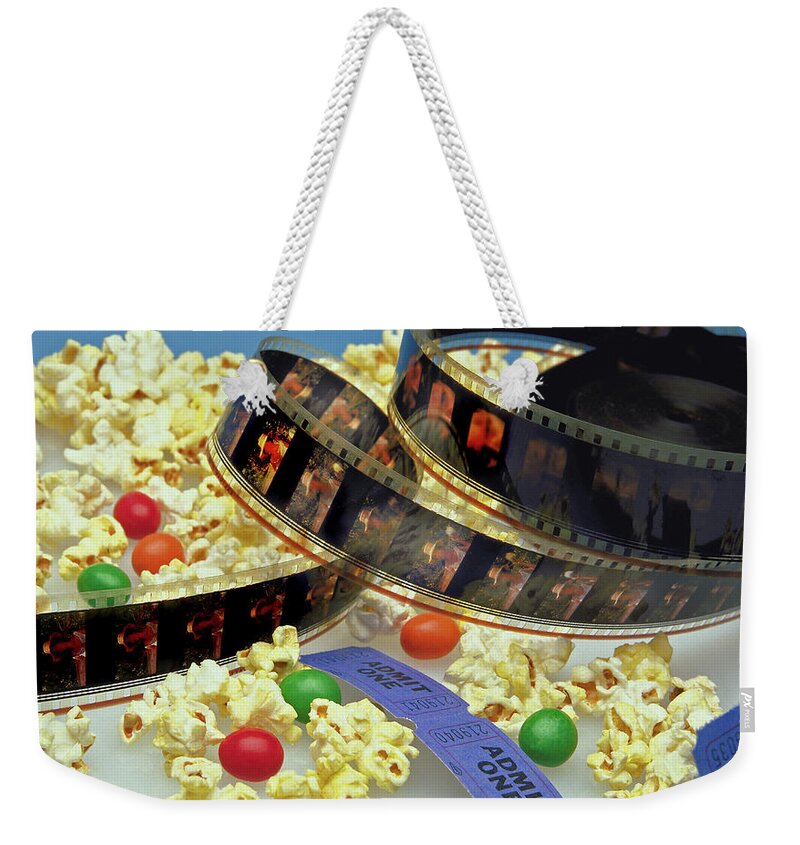 Theater Weekender Tote Bag featuring the photograph At the Movies by Marie Hicks