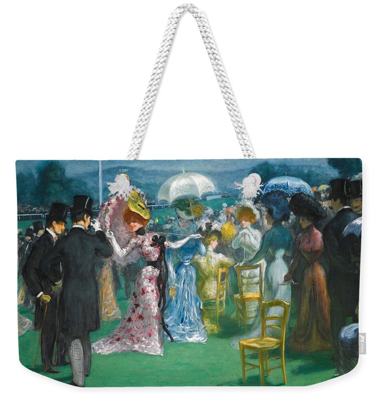 Louis Anquetin Weekender Tote Bag featuring the painting At the Races by Louis Anquetin