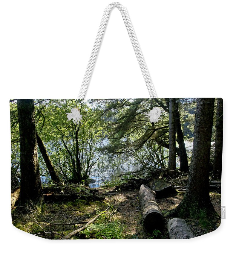 Beecraigs Weekender Tote Bag featuring the photograph At the water edge. by Elena Perelman