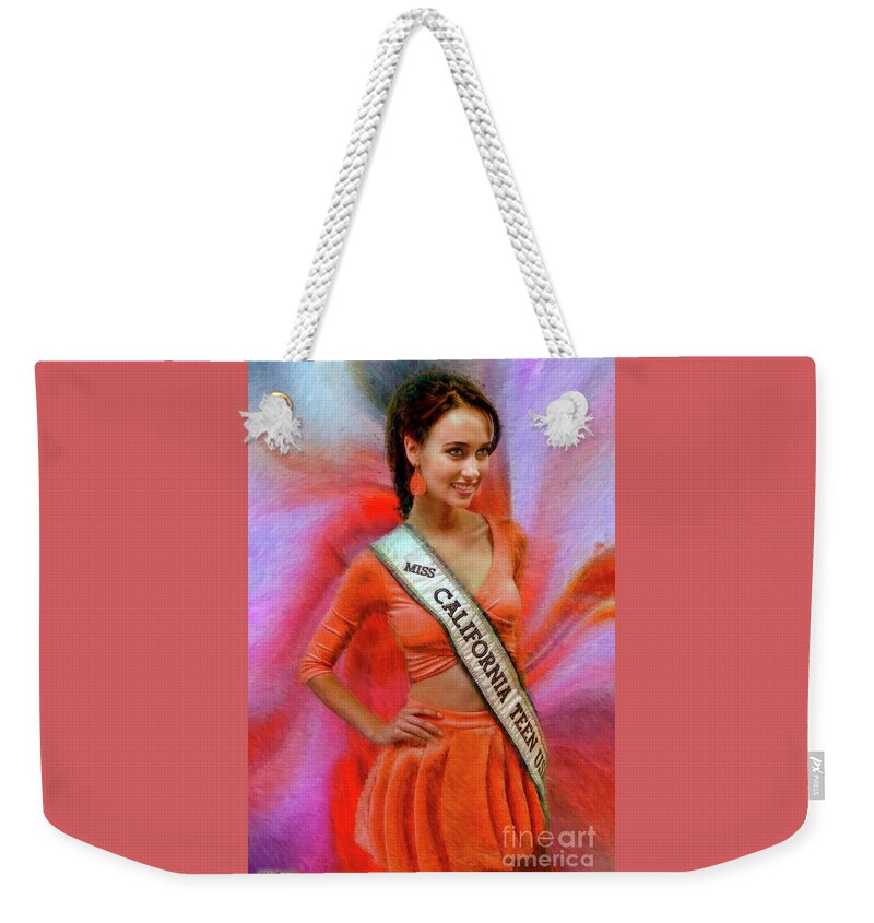  Weekender Tote Bag featuring the photograph Athenna Crosby Miss California Teen USA by Blake Richards
