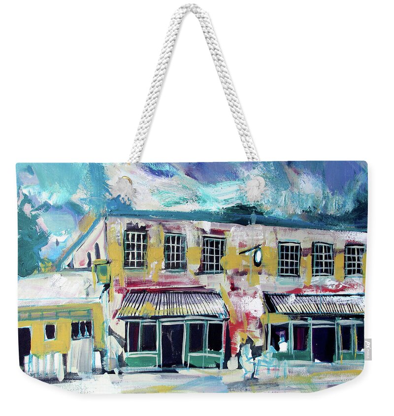 The Grit Weekender Tote Bag featuring the painting Athens Ga The Grit by John Gholson
