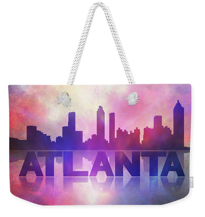 Atlanta City Skyline Weekender Tote Bag featuring the painting Atlanta city skyline by Lilia S