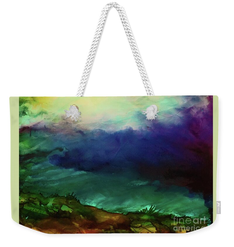Abstract Weekender Tote Bag featuring the painting Atmospheric Mood by Eunice Warfel