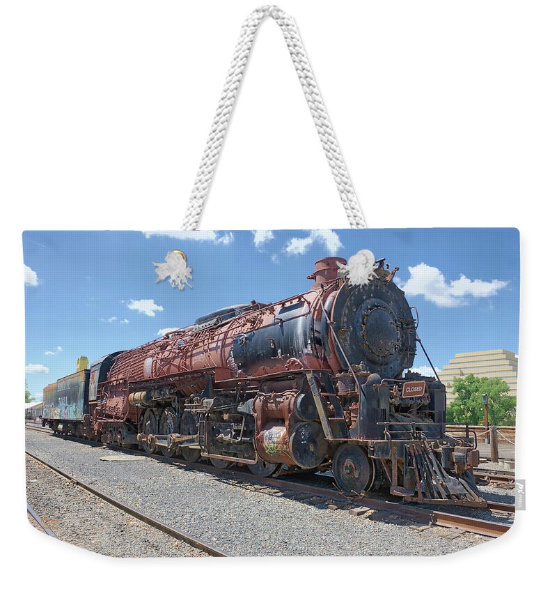 2-10-4 Weekender Tote Bag featuring the photograph Atsf 5021 by Jim Thompson