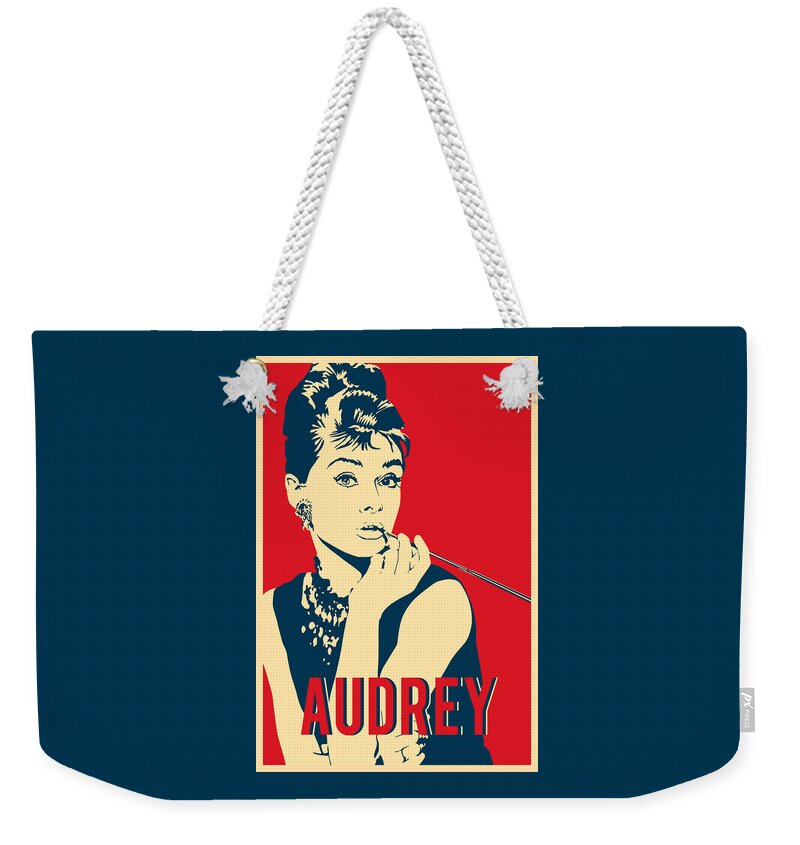 Audrey Hepburn Hope Pop Art Weekender Tote Bag by Carlos V - Fine