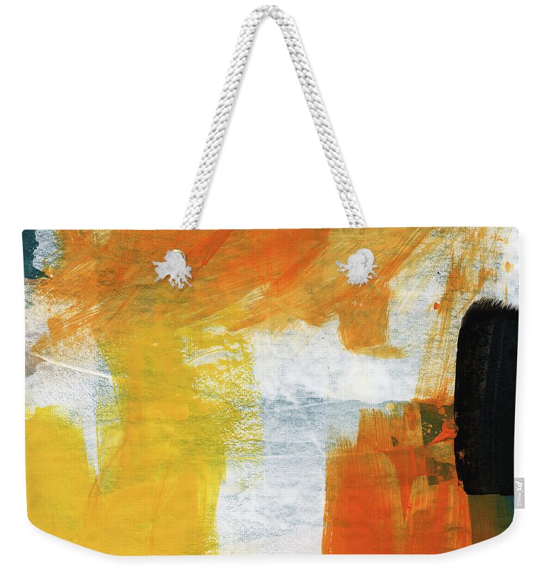 Abstract Weekender Tote Bag featuring the painting August- Abstract Art by Linda Woods. by Linda Woods