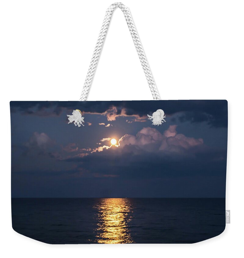 Full Moon Weekender Tote Bag featuring the photograph August Full Moon by Patti Raine