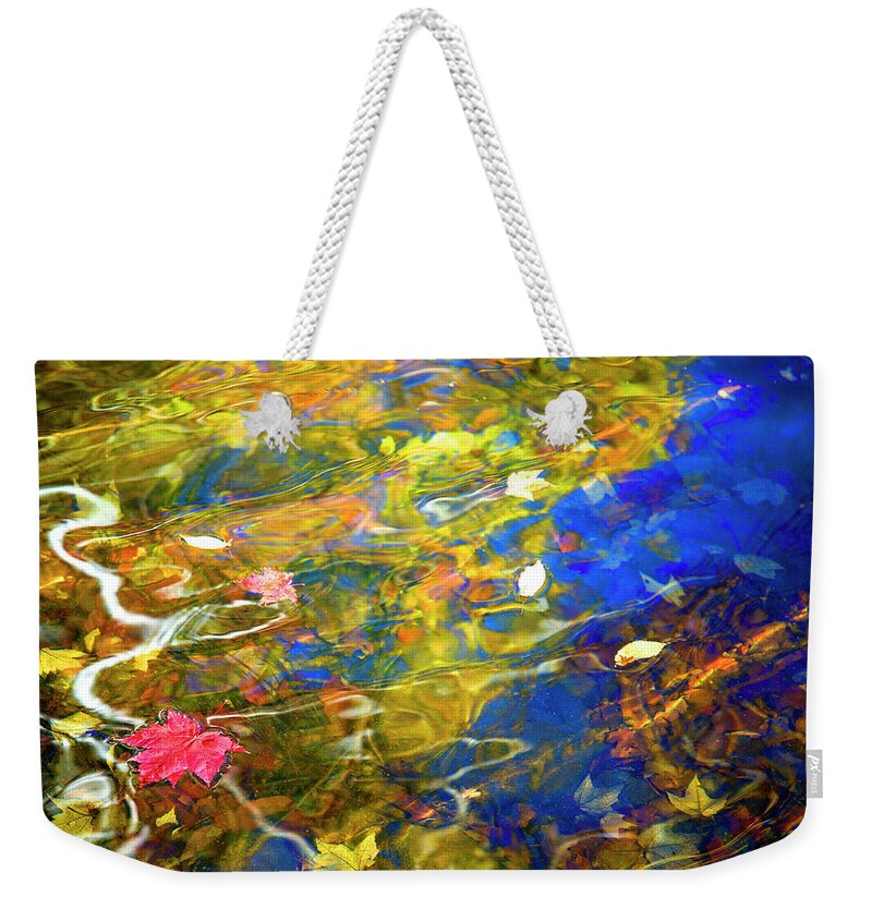Lake Weekender Tote Bag featuring the photograph Autumn Abstract by Carole Gordon