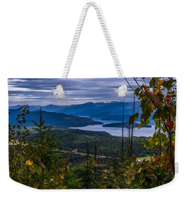 Priest Lake Weekender Tote Bag featuring the photograph Autumn At Priest Lake by Yeates Photography