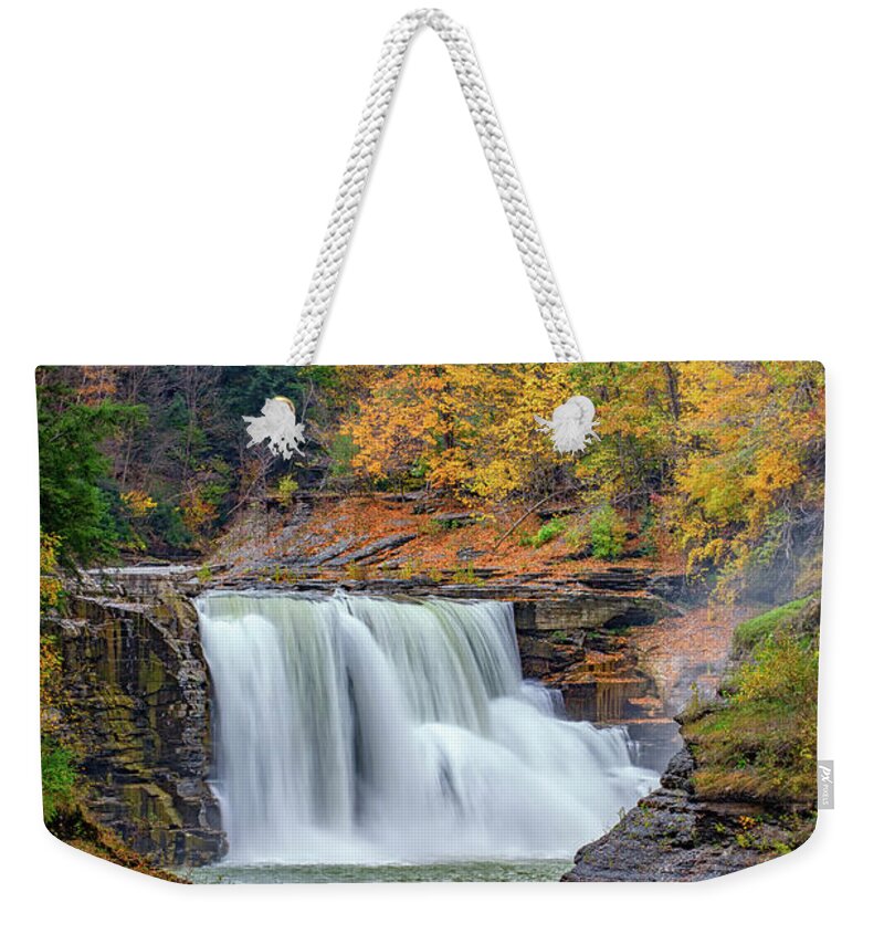 Autumn Weekender Tote Bag featuring the photograph Autumn at the Lower Falls by Rick Berk