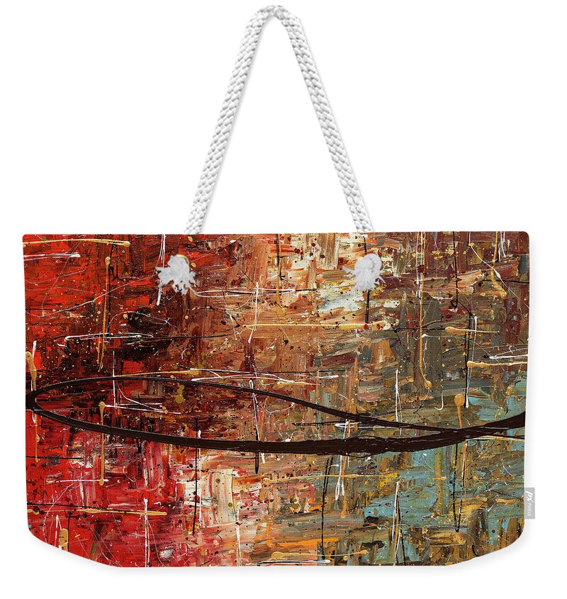 Abstract Art Weekender Tote Bag featuring the painting Autumn by Carmen Guedez