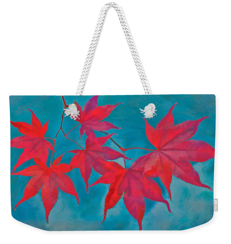 Maple Leaf Weekender Tote Bag featuring the photograph Autumn Crimson by William Jobes