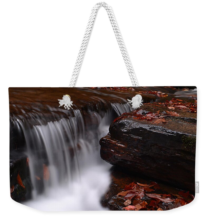 Waterfall Weekender Tote Bag featuring the photograph Autumn Falls by Lisa Lambert-Shank