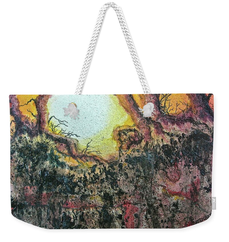 Watercolor Weekender Tote Bag featuring the painting Autumn Glow by Carolyn Rosenberger
