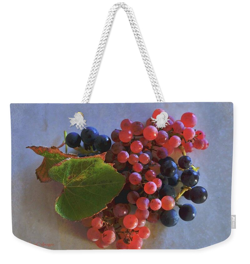 Grapes Weekender Tote Bag featuring the digital art Autumn Harvest Grapes by Kae Cheatham
