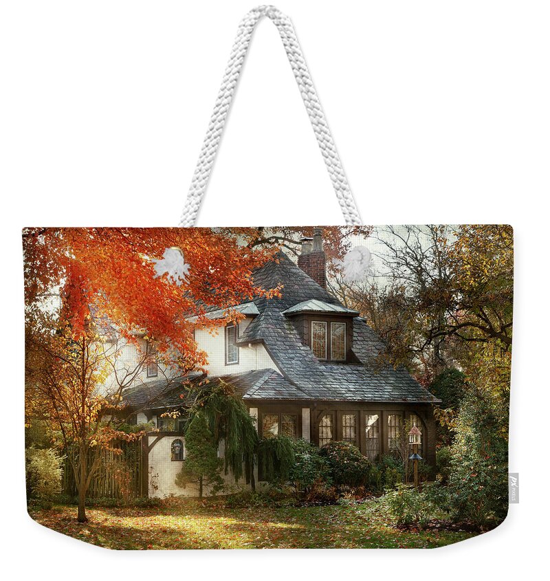 Cottage Weekender Tote Bag featuring the photograph Autumn - In every fairy tale by Mike Savad