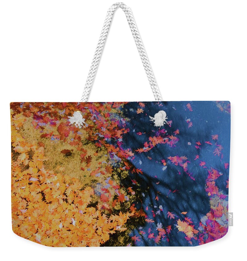 Spofford Lake New Hampshire Weekender Tote Bag featuring the photograph Autumn Lake Pallette by Tom Singleton
