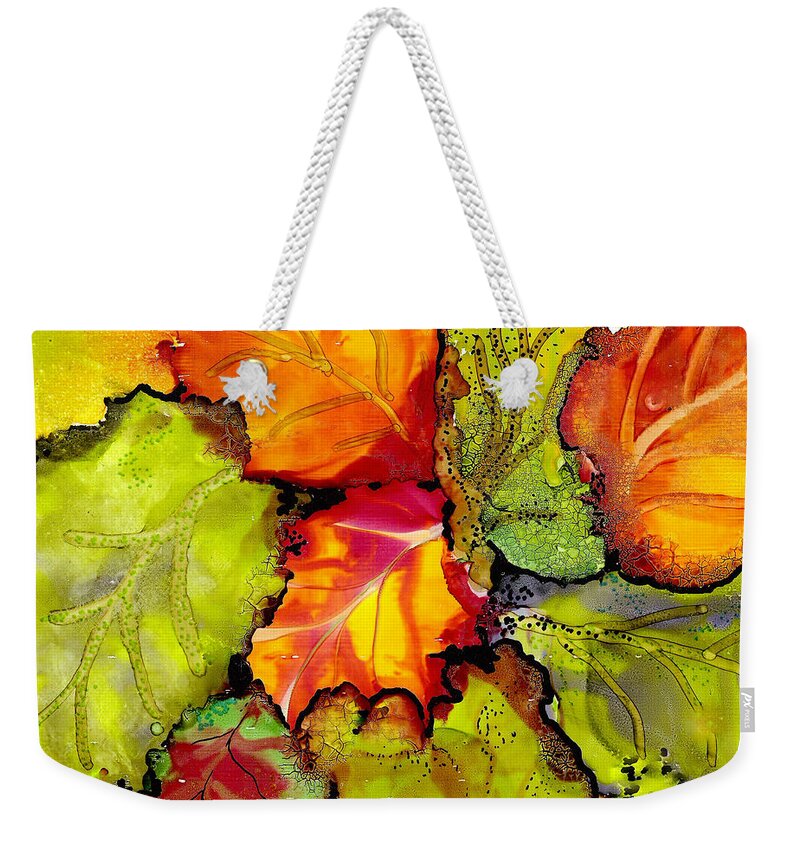 Leaves Weekender Tote Bag featuring the painting Autumn Leaves by Susan Kubes