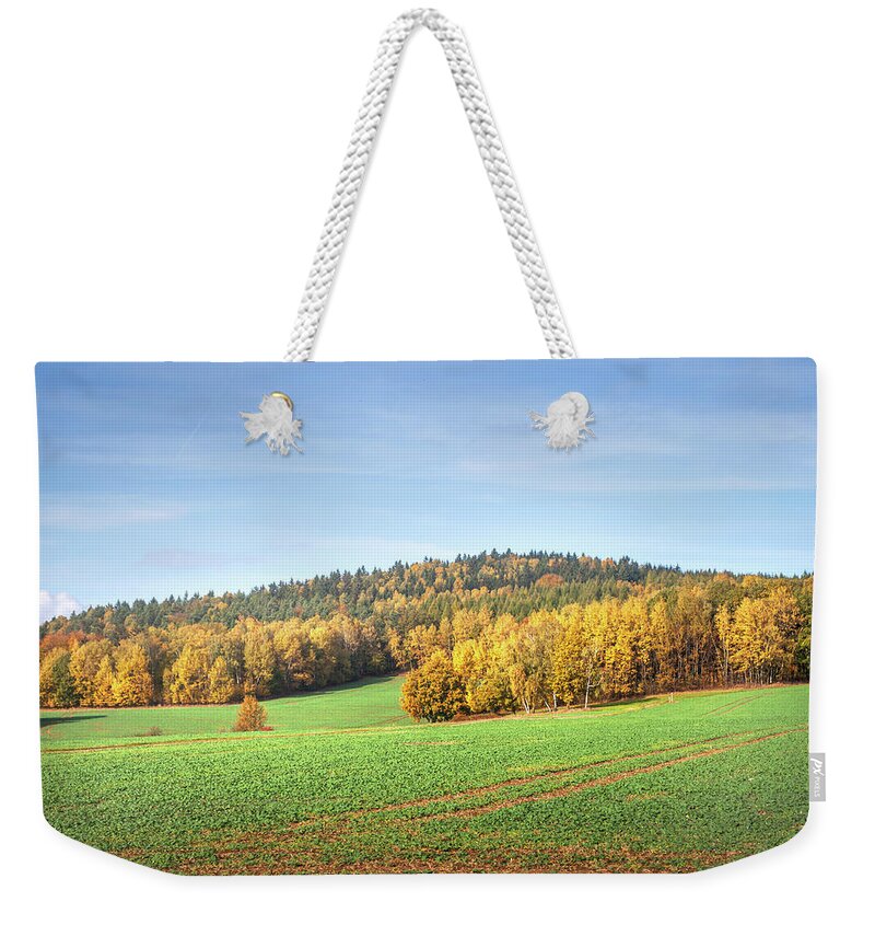 Jenny Rainbow Fine Art Photography Weekender Tote Bag featuring the photograph Autumn Luminosity by Jenny Rainbow