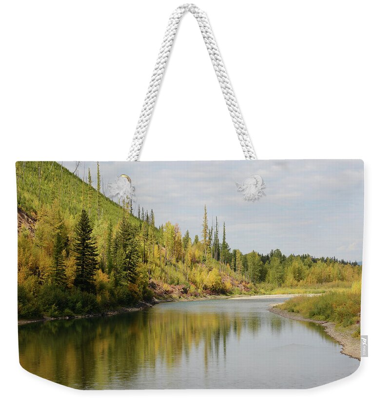 Autumn Weekender Tote Bag featuring the photograph Autumn on the North Fork by Whispering Peaks Photography