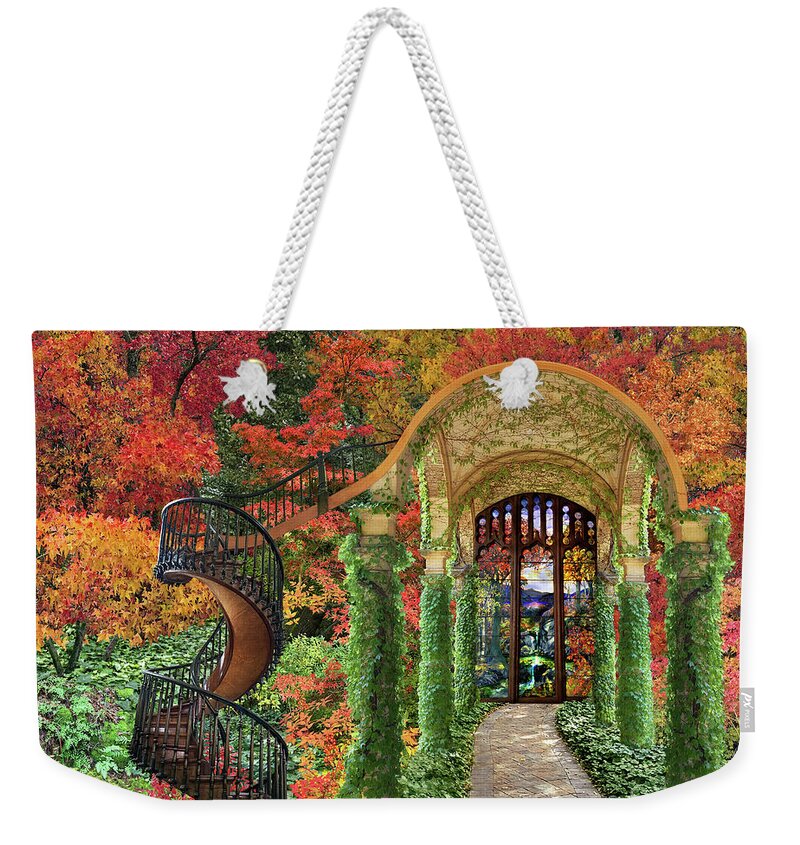 Autumn Weekender Tote Bag featuring the digital art Autumn Passage by Lucy Arnold