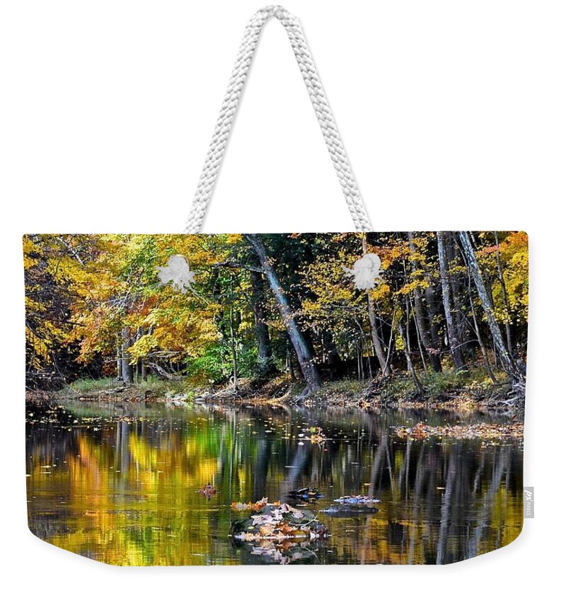 Autumn Weekender Tote Bag featuring the photograph Autumn Peace by Frozen in Time Fine Art Photography