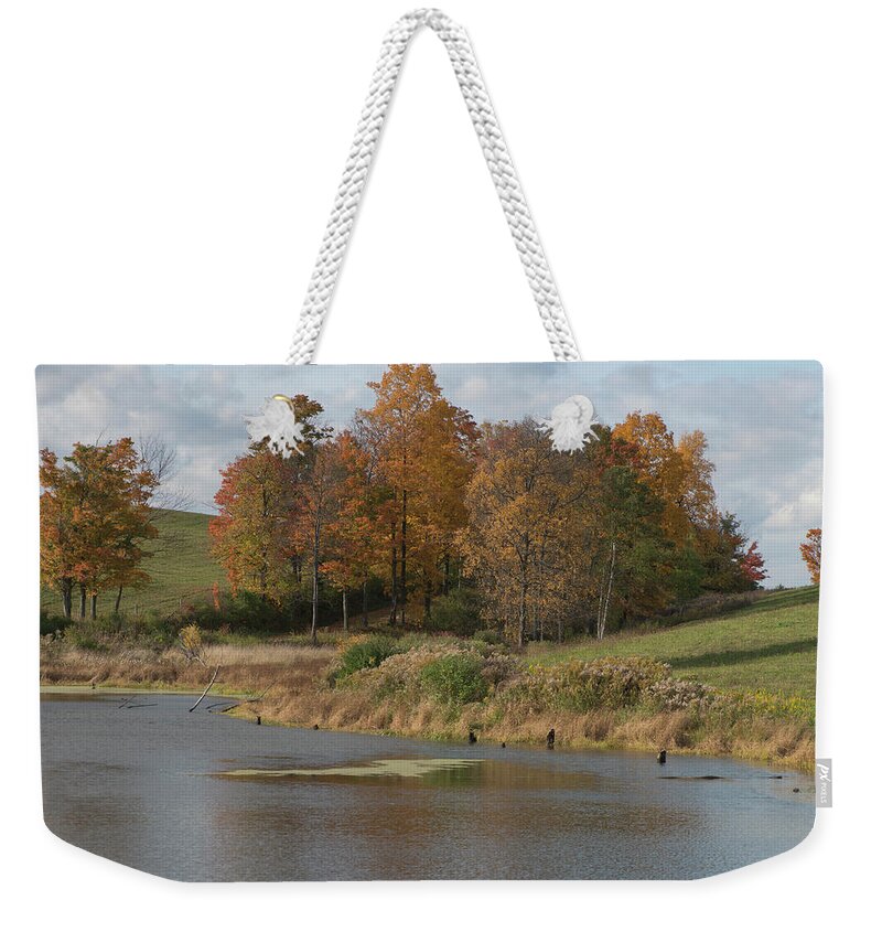 Pond Weekender Tote Bag featuring the photograph Autumn Pond by Joshua House