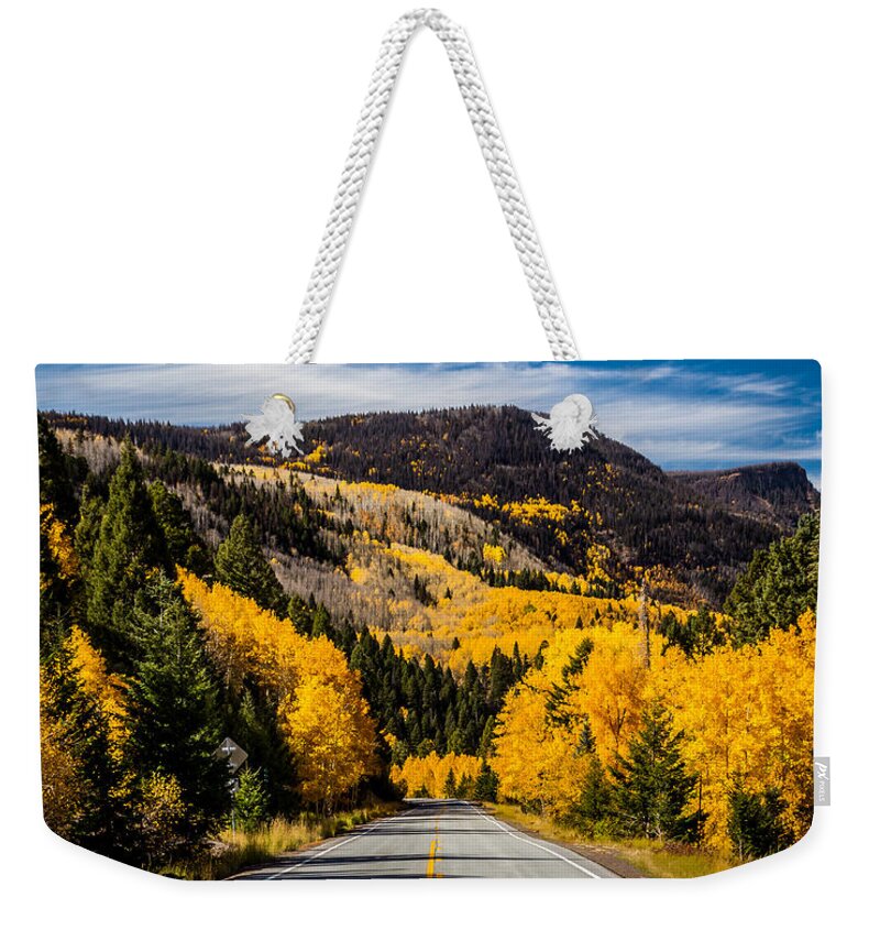 New Mexico Weekender Tote Bag featuring the photograph Autumn Rockies by Ron Pate