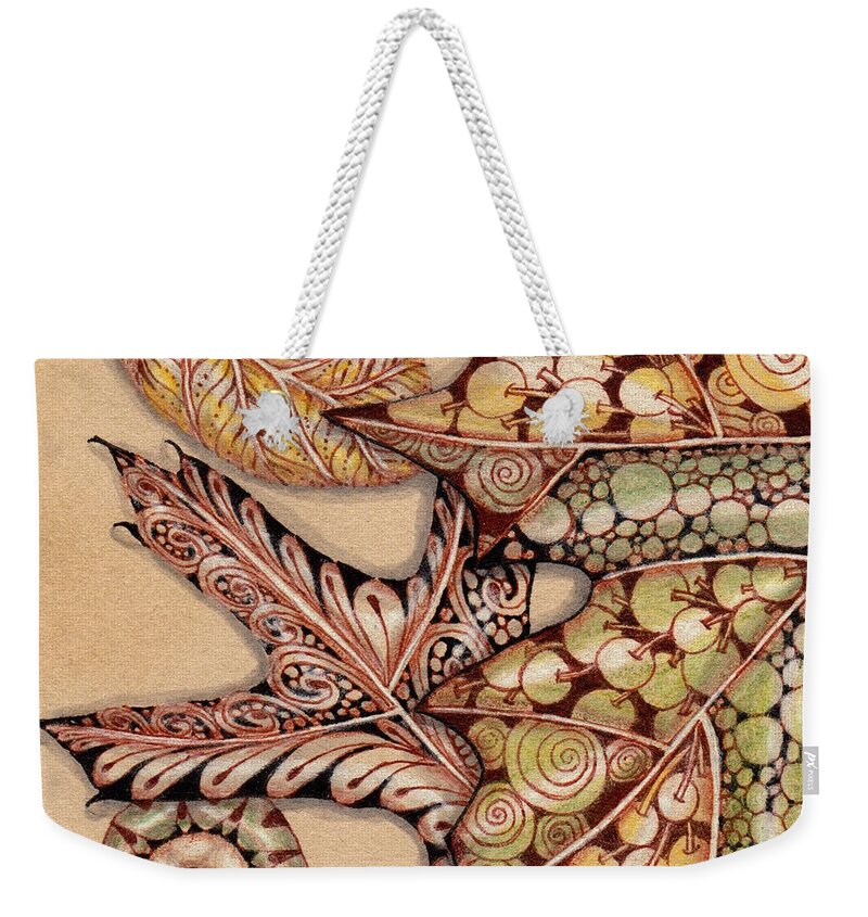 Autumn Weekender Tote Bag featuring the drawing Autumn Splendor by Jan Steinle