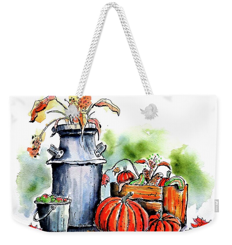 Autumn Weekender Tote Bag featuring the painting Autumn Still Life 1 by Terry Banderas