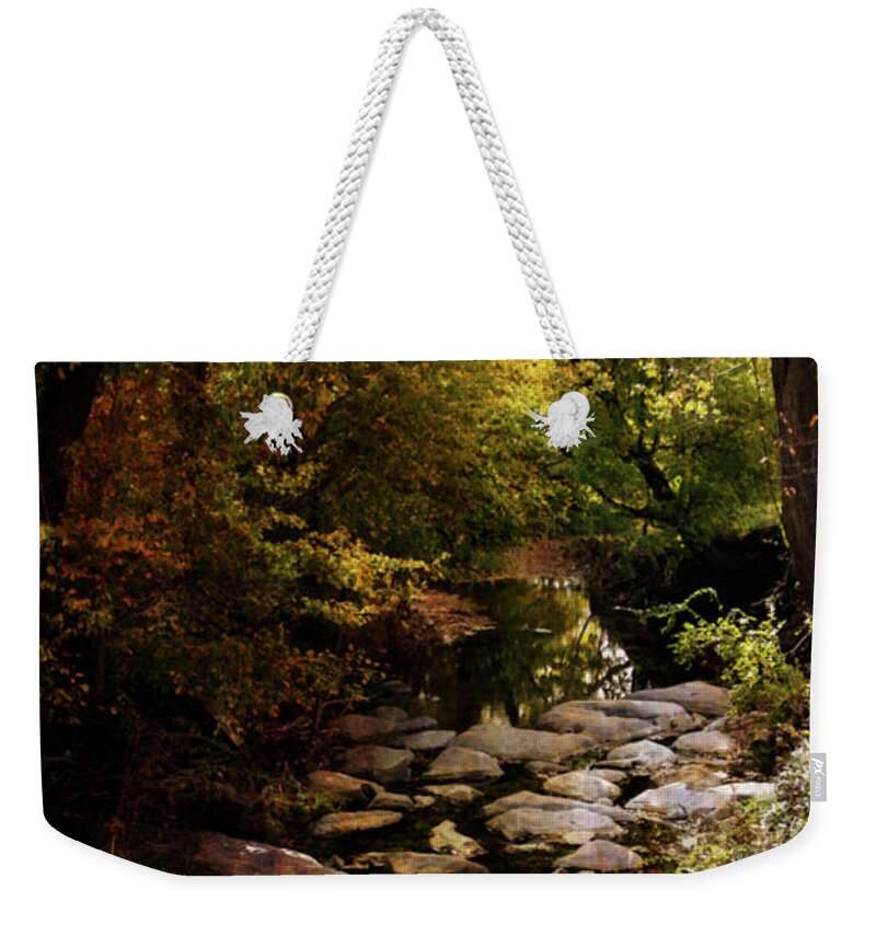 Autumn Stream Weekender Tote Bag featuring the photograph Autumn Stream 6163 H_2 by Steven Ward