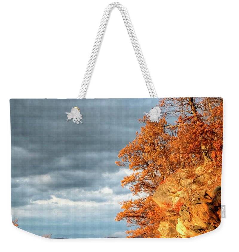 Blueridge Weekender Tote Bag featuring the photograph Autumn Sunset Blue Ridge Parkway Virginia by Karen Jorstad
