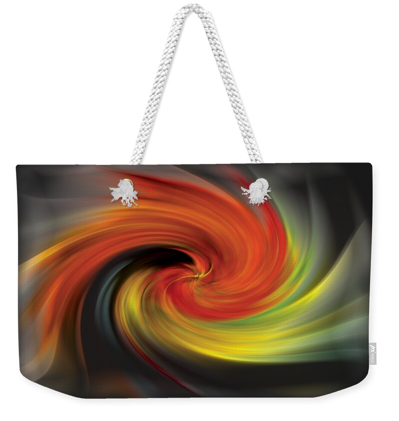 Abstract Weekender Tote Bag featuring the photograph Autumn Swirl by Debra and Dave Vanderlaan
