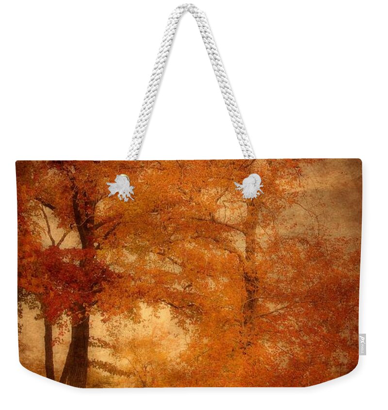 Autumn Landscapes Weekender Tote Bag featuring the photograph Autumn Tapestry - Lake Carasaljo by Angie Tirado