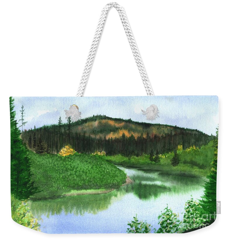 Autumn Weekender Tote Bag featuring the painting Autumn Transition by Lynn Quinn