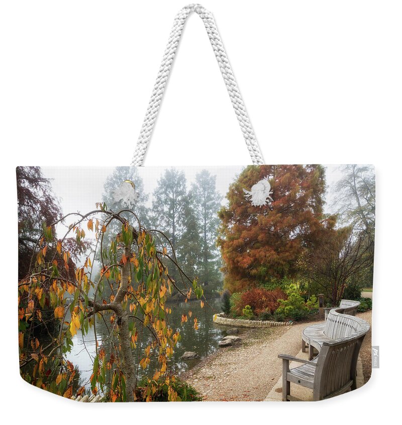 Landscape Weekender Tote Bag featuring the photograph Autumnal Mists 3 by Shirley Mitchell
