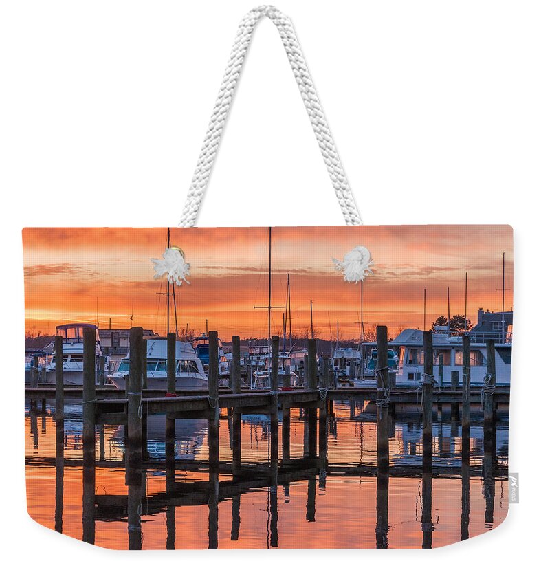 Toms River Weekender Tote Bag featuring the photograph Autumnal Sky by Kristopher Schoenleber