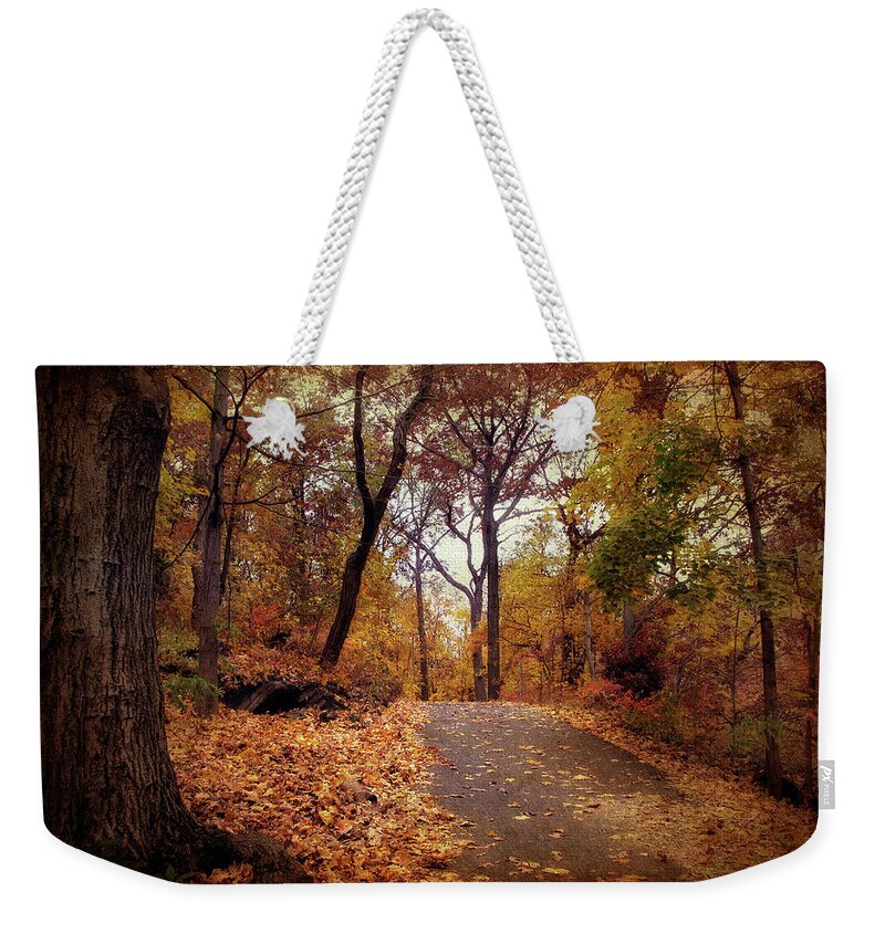 Autumn Weekender Tote Bag featuring the photograph Autumn's Final Act by Jessica Jenney