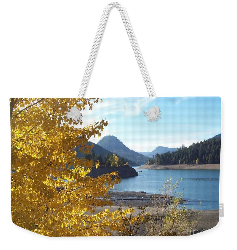 Landscape Weekender Tote Bag featuring the photograph Autumn's Mountain Majesty by Carol Riddle
