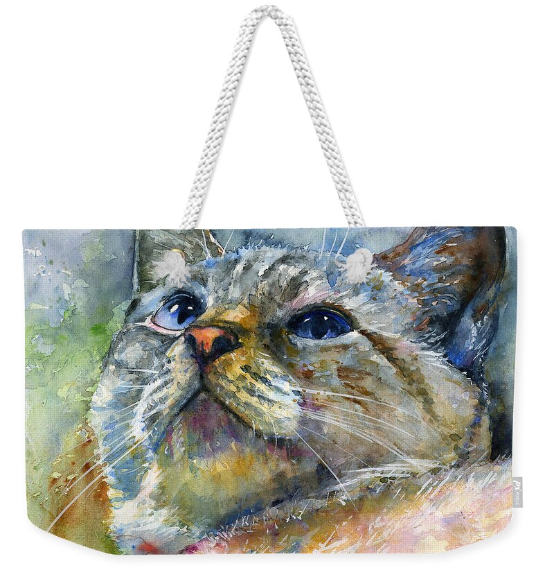 Cat Weekender Tote Bag featuring the painting Avalon C by John D Benson