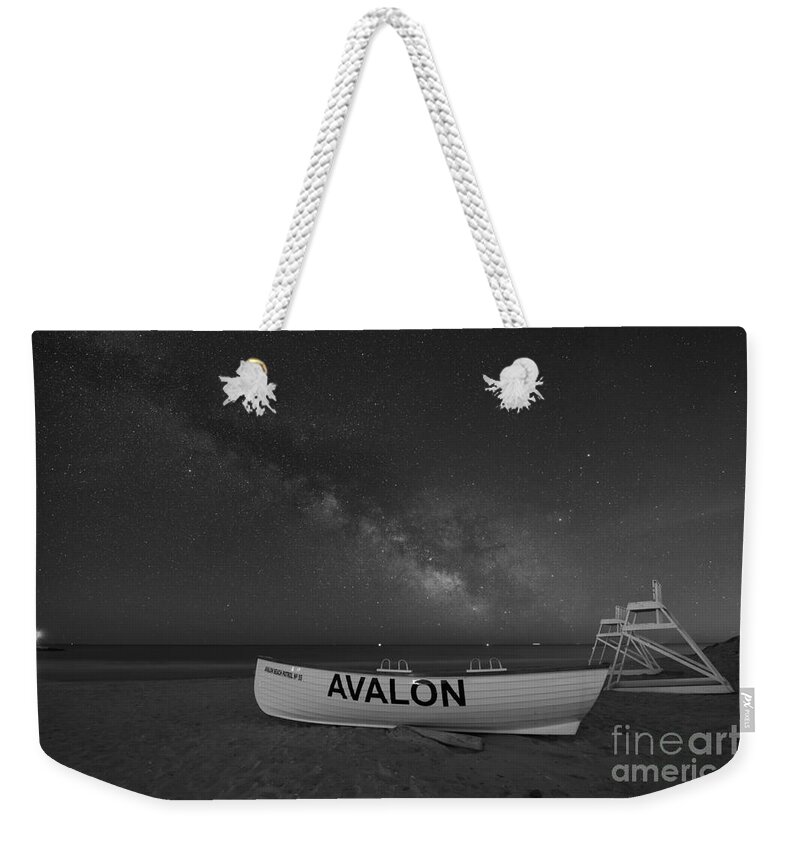 Avalon Weekender Tote Bag featuring the photograph Avalon Milky Way BW by Michael Ver Sprill