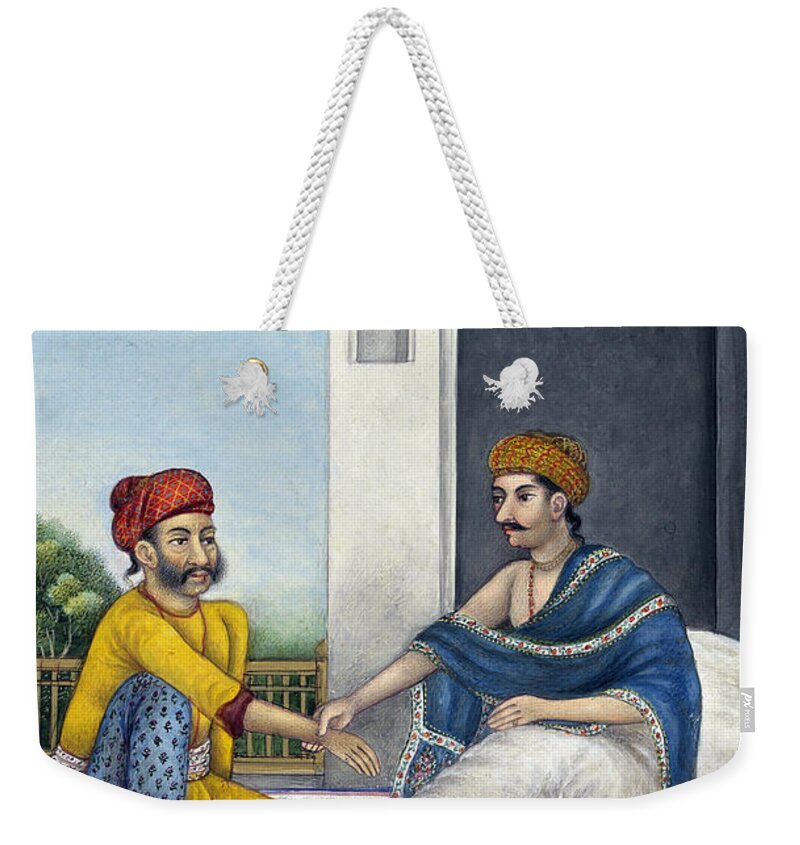 Science Weekender Tote Bag featuring the photograph Ayurvedic Medical Practitioner Taking by Wellcome Images