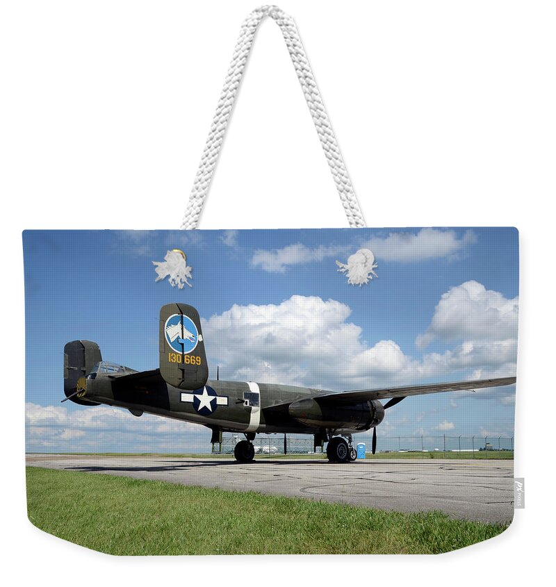  Weekender Tote Bag featuring the photograph B-25 Mitchell by Ann Bridges